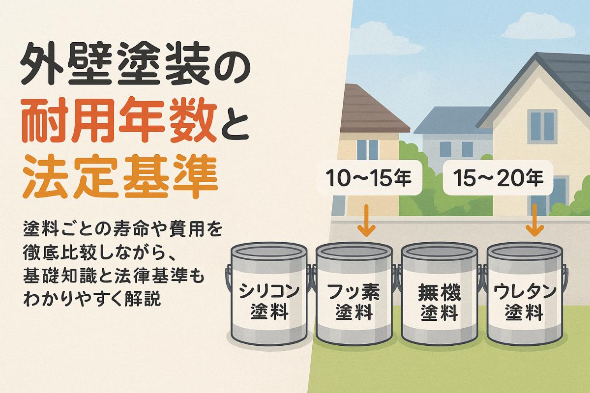 外壁塗装の耐用年数の基礎知識と法定基準を徹底解説|塗料種類別の寿命と費用比較