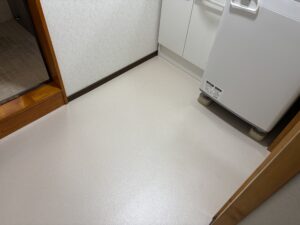 流山市で洗面室の床改修リフォームを施工しました。